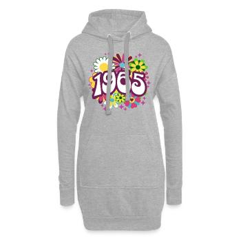 Retro Groovy Jahr 1965 Frauen 60 Jahre alt Geburtstag - Hoodie-Kleid - Grau meliert - Vorne