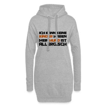 Hunde Hundehalter lustiger Spruch keine Kinder - Hoodie-Kleid - Grau meliert - Vorne