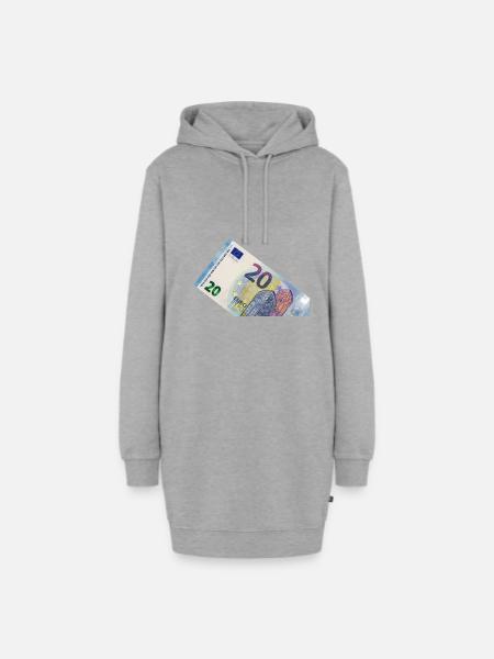 20 Euro - Hoodie-Kleid - Grau meliert