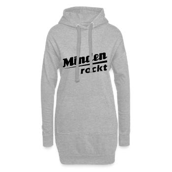 Minden rockt - Textdesign mit Stadtnamen - Hoodie-Kleid - Grau meliert - Vorne