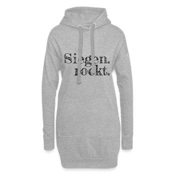 Siegen rockt - Textdesign mit Stadtnamen - Hoodie-Kleid - Grau meliert - Vorne