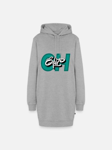 Oh shit - Hoodie-Kleid - Grau meliert