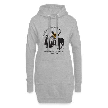 jamais trop vieux camping en plein air tente de vacances loup montagnes - Sweat-shirt à capuche long Femme - gris chiné - Devant