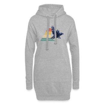 Raven Crow Retro Vintage - Sweat-shirt à capuche long Femme - gris chiné - Devant