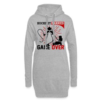 Hochzeit Married Game Over Peitsche Mann kniet - Hoodie-Kleid - Grau meliert - Vorne