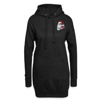 Père Noël au sourire pétillant - Sweat-shirt à capuche long Femme - noir - Devant
