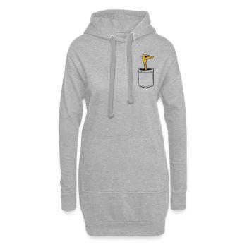 Mon canard dans ma poche - poche poitrine - Sweat-shirt à capuche long Femme - gris chiné - Devant