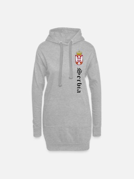 Serbie - Sweat-shirt à capuche long Femme - gris chiné