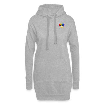 Nouvelles couleurs du drapeau de la fierté en forme de cœur lgbtqia+ - Sweat-shirt à capuche long Femme - gris chiné - Devant