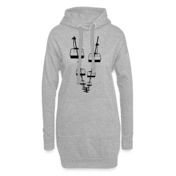 Remontées mécaniques snowboard Ski ski Cadeau d'hiver - Sweat-shirt à capuche long Femme - gris chiné - Devant