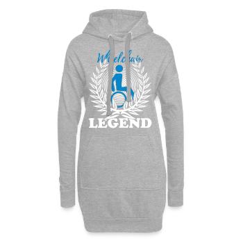 Legend in a wheelchair - Hoodie Dress - heather grey - Front