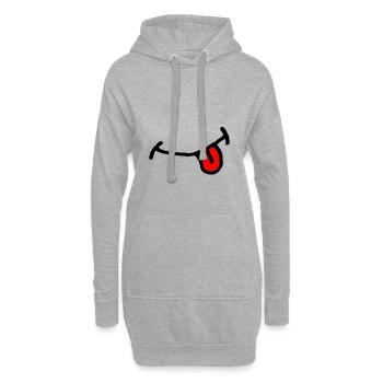 Comic-Mund, Zunge - Hoodie-Kleid - Grau meliert - Vorne