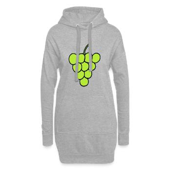 Raisins verts - Sweat-shirt à capuche long Femme - gris chiné - Devant