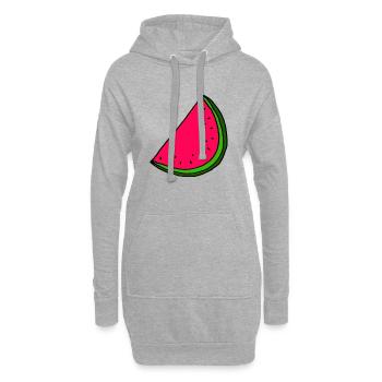 melon d'eau - Sweat-shirt à capuche long Femme - gris chiné - Devant