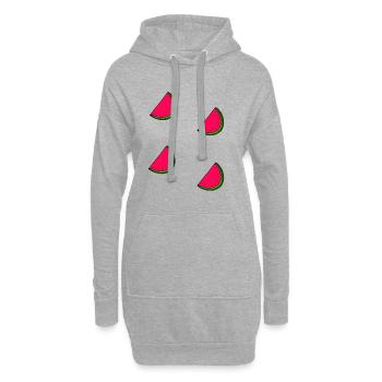 pastèques - Sweat-shirt à capuche long Femme - gris chiné - Devant