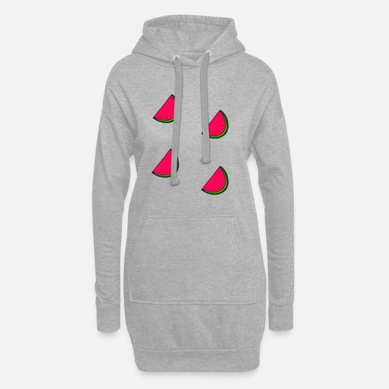Wassermelonen - Hoodie-Kleid - Grau meliert
