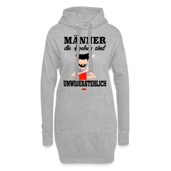 Koch Shirt · Männer Kochen · Besteck Geschenk - Hoodie-Kleid - Grau meliert - Vorne