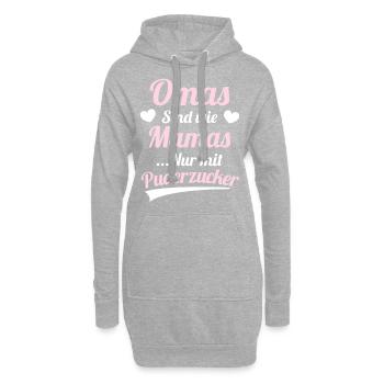 Omas sind wie mamas, nur mit puderzucker - Hoodie-Kleid - Grau meliert - Vorne