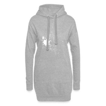 Collection créative - ligne / blanc - Sweat-shirt à capuche long Femme - gris chiné - Devant