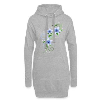 Blumen Lilien Garten Stauden Blüten Orchidee - Hoodie-Kleid - Grau meliert - Vorne