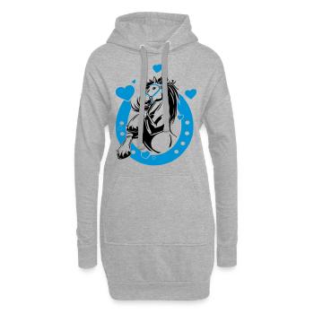 Horseshoe horse idée cadeau drôle club d'équitation Ross - Sweat-shirt à capuche long Femme - gris chiné - Devant