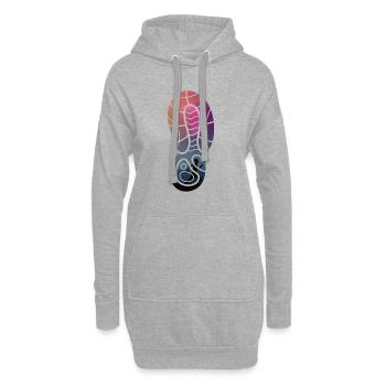 Running jogging running running fitness fitness - Sweat-shirt à capuche long Femme - gris chiné - Devant