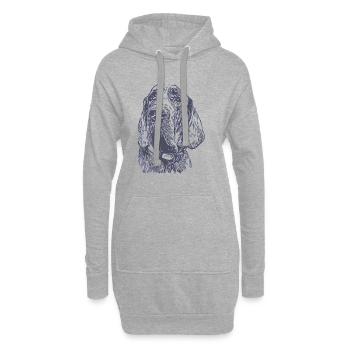 Chien Dogue Allemand gris argent gris clair - Sweat-shirt à capuche long Femme - gris chiné - Devant