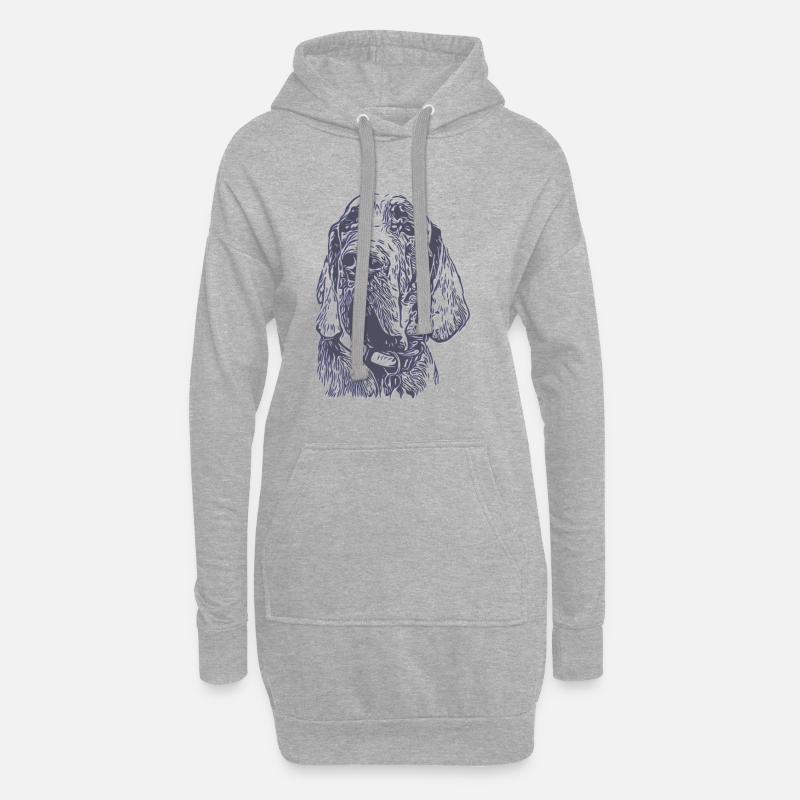 Hund Dogge Grau Silber Hellgrau - Hoodie-Kleid - Grau meliert
