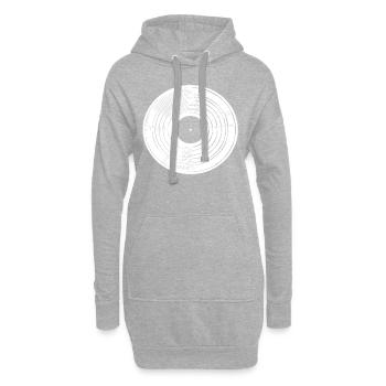Disque blanc / blanc - Sweat-shirt à capuche long Femme - gris chiné - Devant