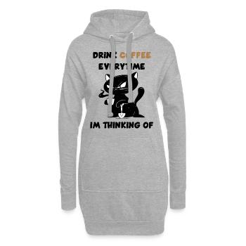 Trinke jedes Mal Kaffee, wenn ich daran denke. - Hoodie-Kleid - Grau meliert - Vorne