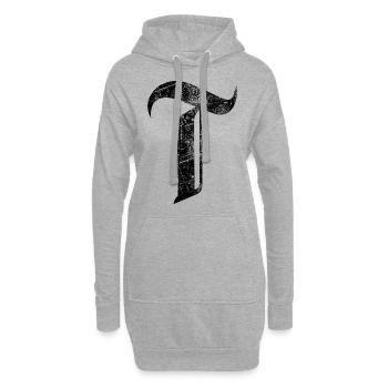 T-Shirt-Alphabet Initiale T - Hoodie-Kleid - Grau meliert - Vorne