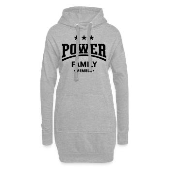 Power Family Member (Familie / Mitglied / Black) - Hoodie-Kleid - Grau meliert - Vorne