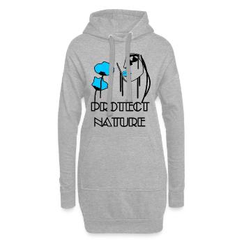 Protect Nature - Portrait Pavots Bleus et Abeille - Sweat-shirt à capuche long Femme - gris chiné - Devant