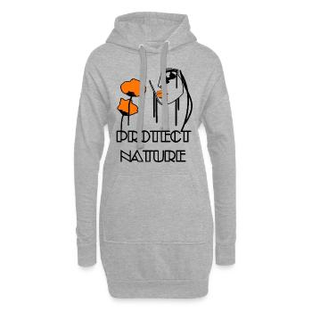 Protect Nature Portrait pavots oranges et abeille - Sweat-shirt à capuche long Femme - gris chiné - Devant