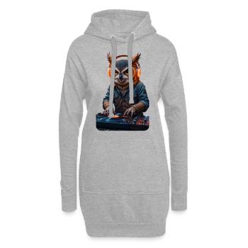 DJ Eule - Hoodie-Kleid - Grau meliert - Vorne