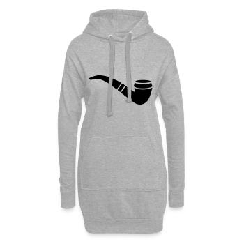 Pfeife rauchen - Hoodie-Kleid - Grau meliert - Vorne