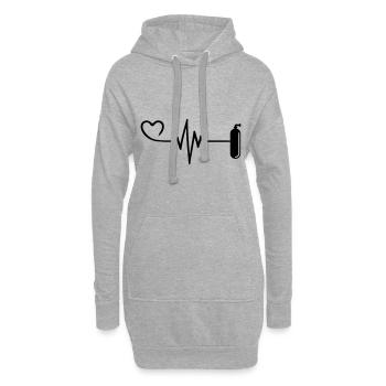Oxygen Diving Pulse Heart - Sweat-shirt à capuche long Femme - gris chiné - Devant