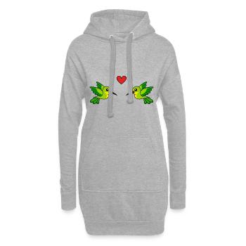 Colibri Comic Couple amour - Sweat-shirt à capuche long Femme - gris chiné - Devant