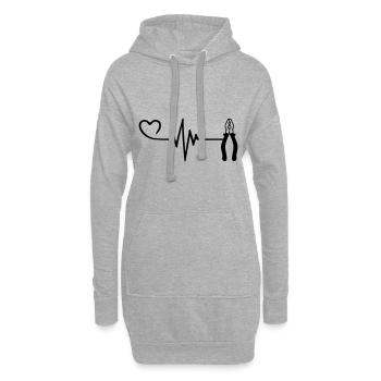 Pinces Pulse Heart Love - Sweat-shirt à capuche long Femme - gris chiné - Devant