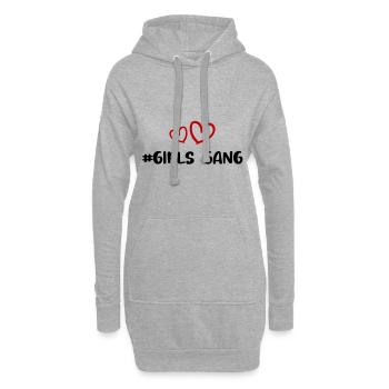 Filles Gang Filles Équipe Coeur Amour - Sweat-shirt à capuche long Femme - gris chiné - Devant