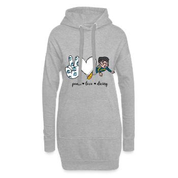Plongée Peace Love - Sweat-shirt à capuche long Femme - gris chiné - Devant