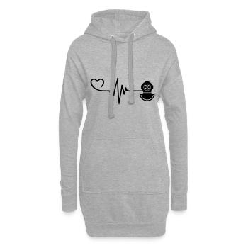 Apnoe Tauchen Puls Herz - Hoodie-Kleid - Grau meliert - Vorne
