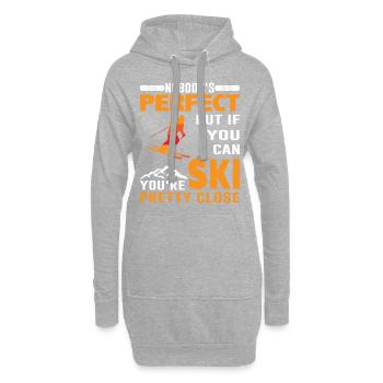 Perfect ski - Schi, Winter, Geschenk - Hoodie-Kleid - Grau meliert - Vorne