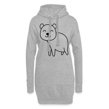 Bande dessinée Ours - Sweat-shirt à capuche long Femme - gris chiné - Devant