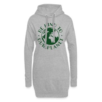 Soyez gentil avec notre planète - Sweat-shirt à capuche long Femme - gris chiné - Devant