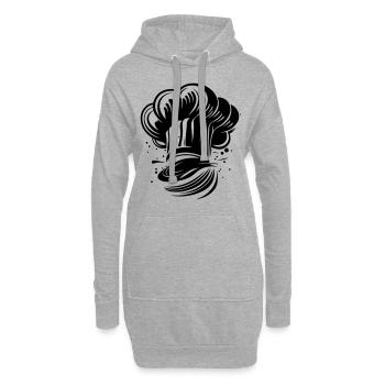 Chapeau de chef Symbole du chef - Sweat-shirt à capuche long Femme - gris chiné - Devant