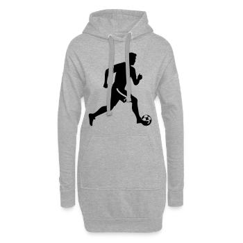 Fussballer Silhouette Fussball Spieler Mann - Hoodie-Kleid - Grau meliert - Vorne