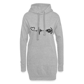 Lunettes de plongée pulse coeur - Sweat-shirt à capuche long Femme - gris chiné - Devant