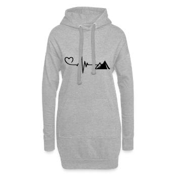 Mountains Puls Love - Hoodie-Kleid - Grau meliert - Vorne