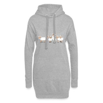 Agneau - Sweat-shirt à capuche long Femme - gris chiné - Devant